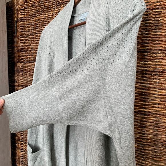 NWT Barefoot Dreams CozyChic Ultra Lite Pointelle Cardi sz L / XL Waterfall Sage - Picture 7 of 14